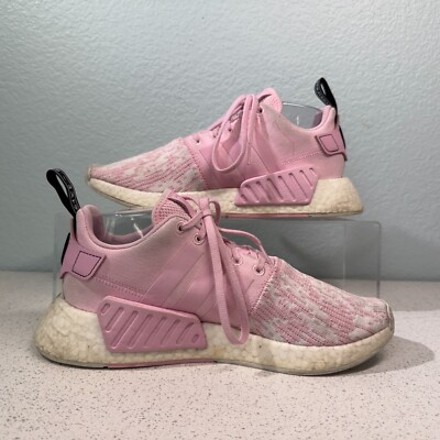 Adidas Women's 8.5 NMD_R2 Wonder Pink White Noise Graphic Print Sneakers Shoes