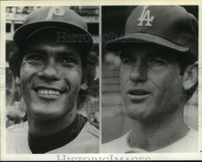 1981 Press Photo Phillies' Manny Trillo and Dodgers' Steve Garvey, Baseball