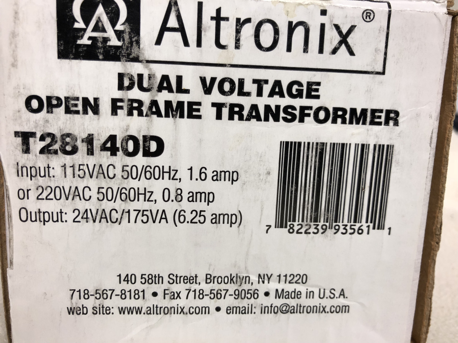 Altronix Control Transformer - 175VA, 28VAC Output, For Low Voltage Doorbell/Security System Power