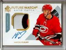 2017-18 SP Authentic Future Watch Haydn Fleury RC AUTO PATCH /100 SEATTLE KRAKEN