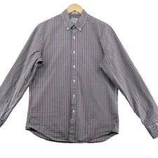 J.Crew Slim Fit Men's Size M White Check Long Sleeve Secret Wash Shirt