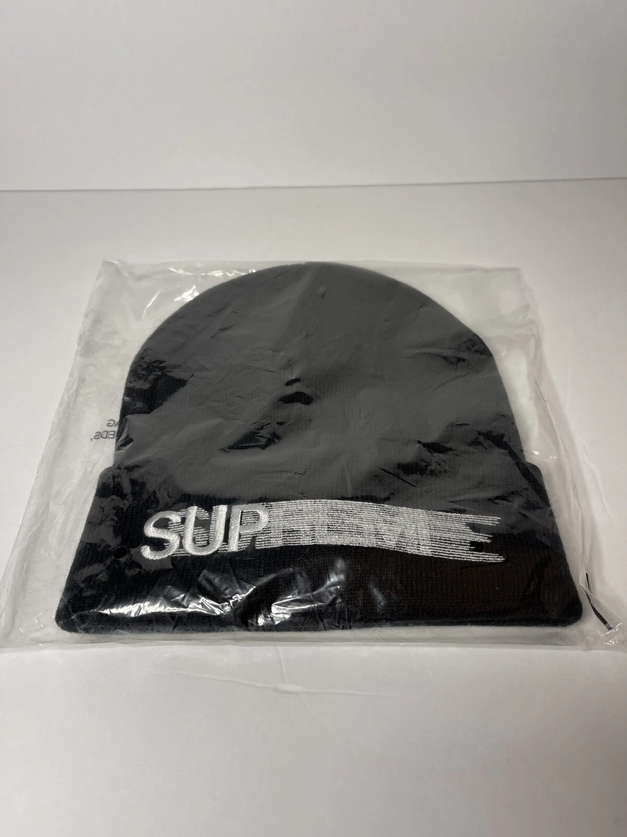 SUPREME MOTION LOGO BEANIE BLACK OS SS23 WEEK 2 (100% AUTHENTIC) BRAND NEW