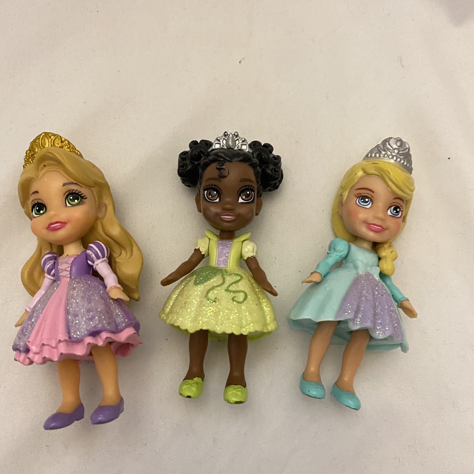 Disney Princess Mini Toddler Doll Lot Figure Princess Tiana Aurora