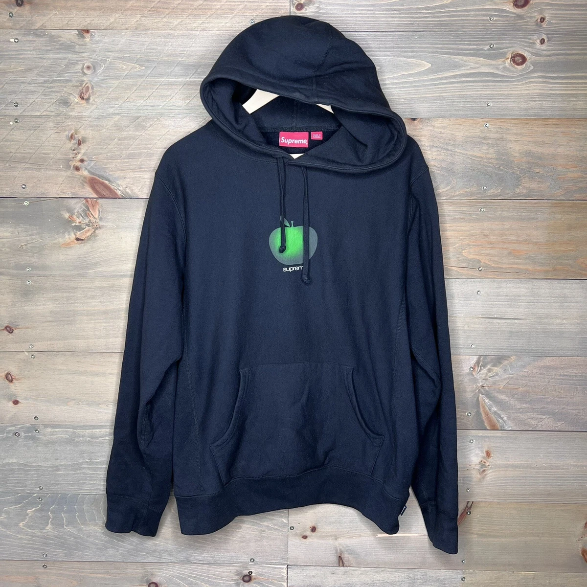 美品 Supreme シュプリーム APPLE HOODED SWEATSHIRT パーカー 1点 S コットン100％ プルオーバー フード アップルロゴ メンズ AM4817A75