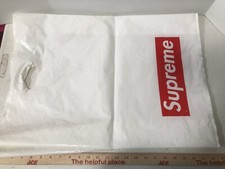 NY Supreme XL Plastic Tote Shopping Bag 16x23 Red Box Logo