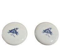 Ceramic Drawer Pulls Knobs White Blue Floral ...