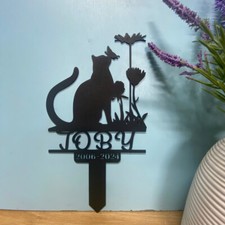 Custom Cat Memorial Garden Stake, Pet Grave Marker, Custom Cat Remembrance Gift