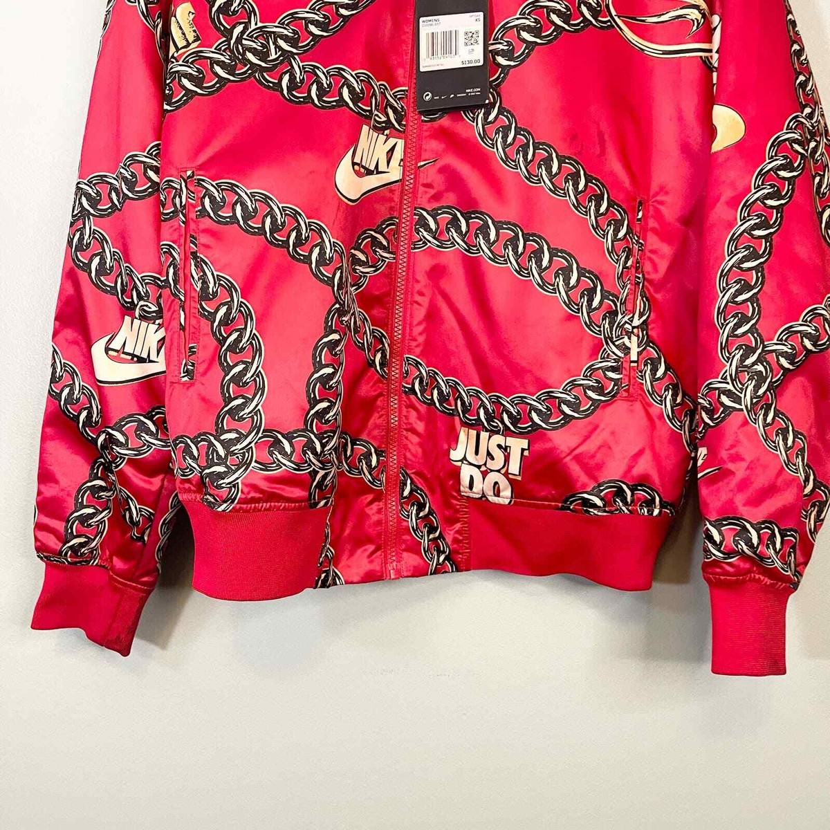 nike sportswear icon clash chain print synthetic fill jacket
