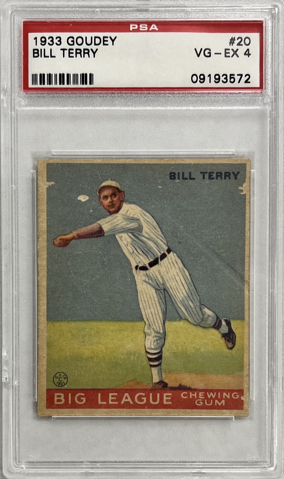 1933 GOUDEY #20 BILL TERRY PSA 4 (3572)