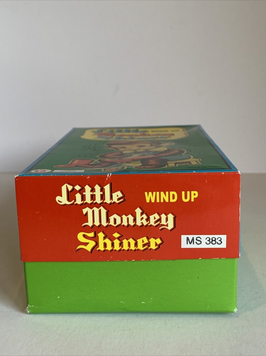 Little Wind Up Monkey Shoe Shiner Toy with Original Box Tin Little Wind Up Monkey Shoe Shiner Toy with Original Box Tin