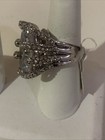 MASSIVE SILVER TONE SPARKLING RHINESTONE COCKTAIL SPECIAL OCCASION RING SZ.8 NWT — photo 6
