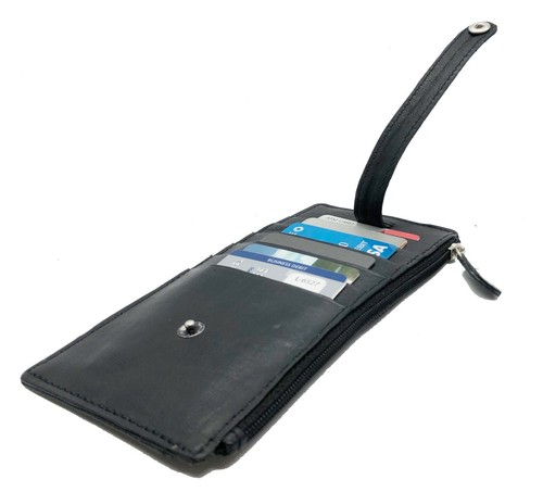 Genuine Leather Women's Credit Card Slide Stacker Long Wallet ID Zip Pocket - Picture 5 of 23