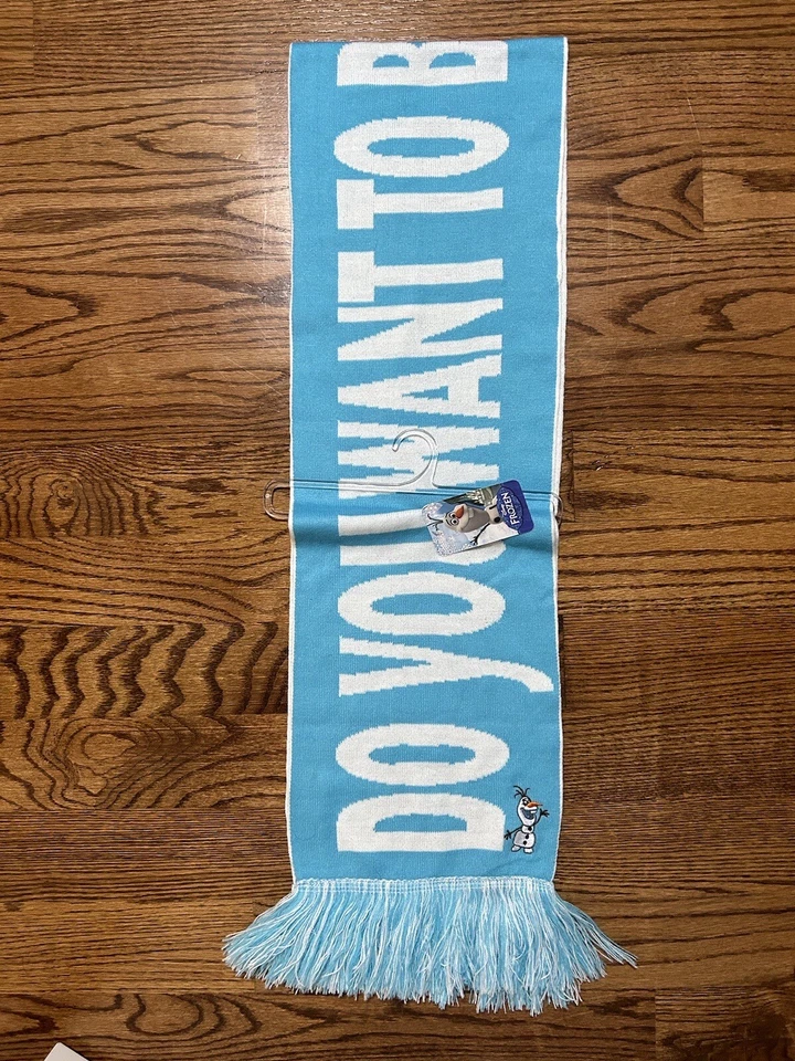 Disney Frozen Bufanda Niño Olaf Construye Un Muñeco de Nieve Deletrear  Foto 3 de 3