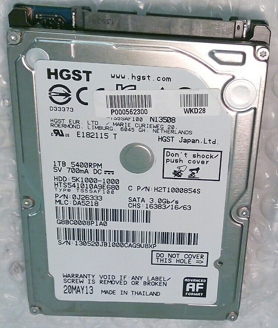 1tb Laptop HGST HTS541010A9E680 Hard Disc Drive SATA 2.5 for sale ...
