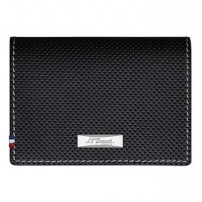 S.T. Dupont Black Perforated Leather Card Holder Wallet, 170404