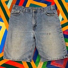 Faded Glory Distressed Blue Denim Jean Shorts Mens Sz 38 Original Fit Jorts