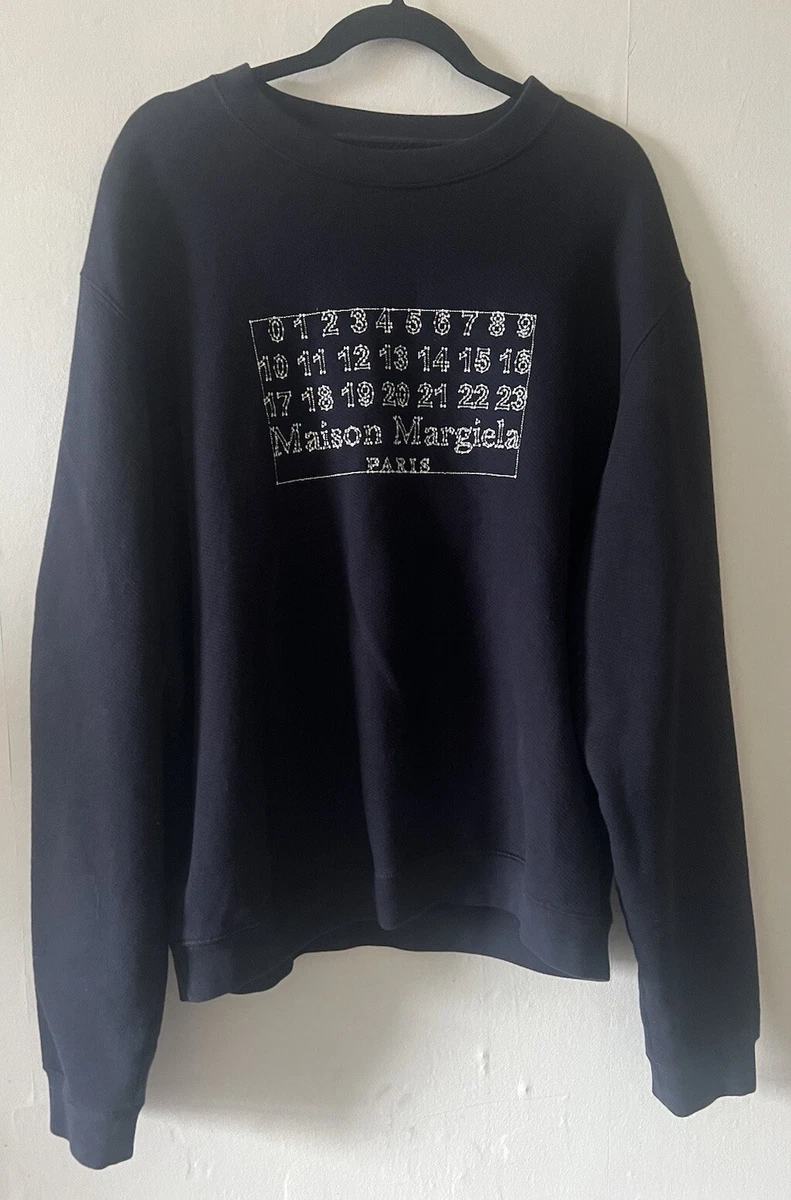 MAISON MARGIELA 10 EMBROIDERED NUMERIC LOGO CREW SWEAT SIZE 46 | eBay