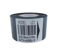 5 Rolls Black LC1 Hot Stamping Foil Thermal Transfer Ribbon 25mm/30mm/35mm*100m