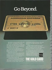 1983 AMERICAN EXPRESS advertisement, Canadian advert for Gold AmEx credit card