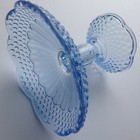 Glass Candy Dish Blue Hobnail Footed Component — photo 2