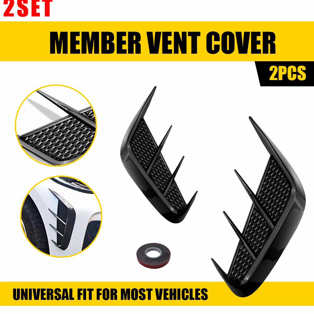 2-Piece Gloss Black Rear Bumper Vent Cover Trim for Sporty Cars  