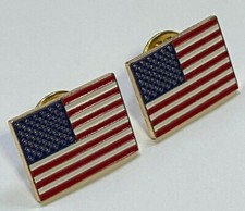 american flag pin USA flag lapel pin hat tack hat pin 2 pins 3/4" wide usa flag