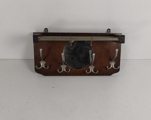 small Vintage Railroad Luggage Hat Coat Rack Mid century Modern Industrial Round - Picture 5 of 8