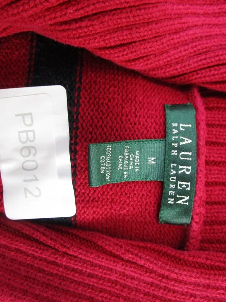 Lauren Ralph Lauren套头女式彩色领毛衣成人中号100棉 — 第 4/4 张图片