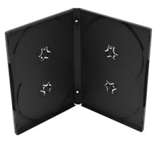 Standard Black DVD 4-disc Replacement Case 14mm Premium movie Storage Shell Case