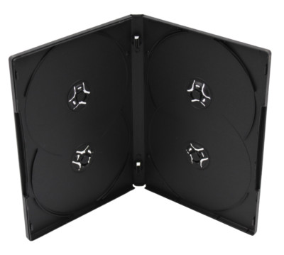 Standard Black DVD 4-disc Replacement Case 14mm Premium movie Storage Shell Case