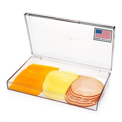 Pikanty Large Deli Meat Container for Refrigerator   Holds 3 Packs of clear