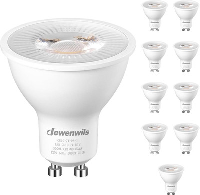 DEWENWILS 10-Pack GU10 LED Bulb Dimmable, 5000K Daylight GU10 Bulb Replacement f