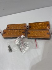 4 Amber 4"LED Side Marker Clearance Light Waterproof for Trailer Truck RV