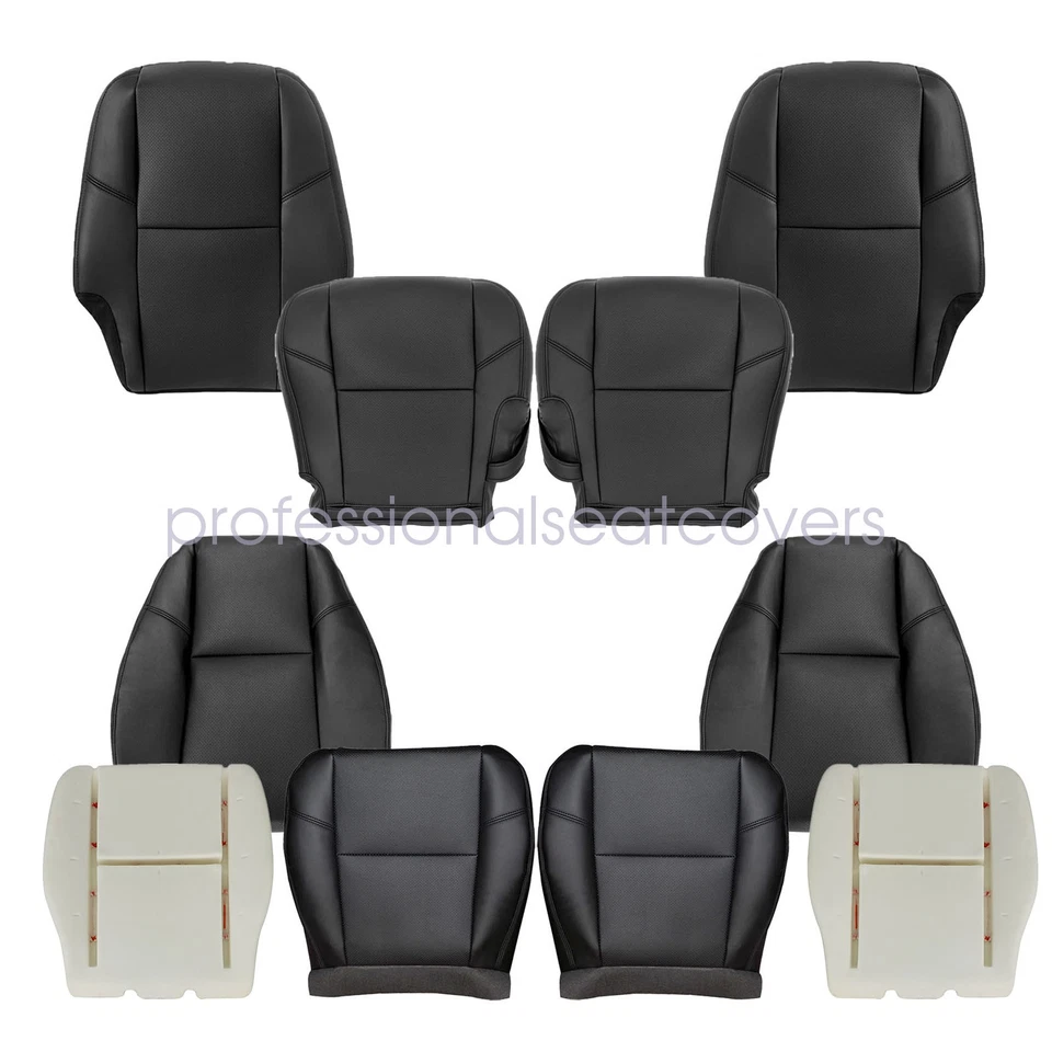 2007-2014 Fits Cadillac Escalade Front & 2ND ROW Leather Seat Cover & Foam 10PCS Foto 2 de 4