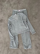 Juicy Couture Grey Logo Lounge Set Lace Trim Crop Top & Trousers NWOT Medium