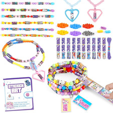 DIY Jewelry Making Kits Bracelets for Kids, Stickers Set, Includes Beads  Charm