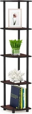 TURN-N-TUBE Corner Shelf, 5-Tier Corner Bookshelf, Open Storage Shelves, for Org