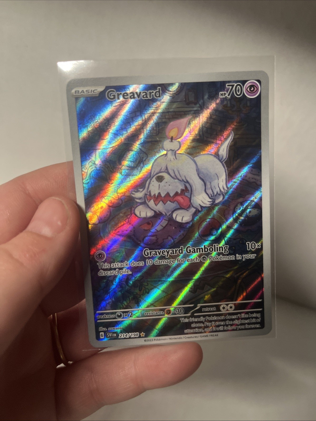 Greavard - 214/198 - 2023 Pokemon, Scarlet & Violet, Full Art (IR) - NM