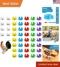 Brightly Colored 16mm Chicken Identification Bands - 48 Count for Poultry Care