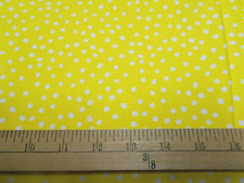 1 yard Yellow with White Dots Fabric