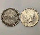 Lot of 2 Silver Half Dollars: 1893 Columbian Expo & 1964 Kennedy 90% Silver 50c.
