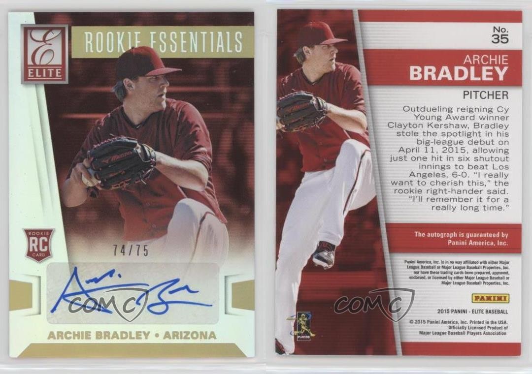2015 Panini Elite Rookie Essentials Signatures 74/75 Archie Bradley #35 Auto fm0 thumbnail 3