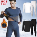Mens Thermal Underwear Set Base Layer Undershirts Long Johns Top Bottom Pants