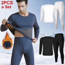 Mens Thermal Underwear Set Base Layer Undershirts Long Johns Top Bottom Pants UK
