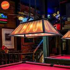 Tiffany Vintage Pool Table 3-Light Rustic Billiards Chandelier Light Fixtures