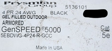 Prysmian/General Cable GenSPEED 5000 Cat5E UTP Armored OSP Networking Black/50ft