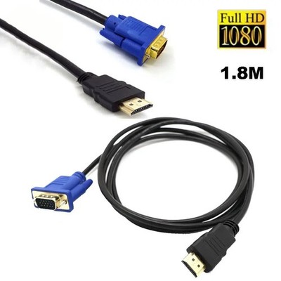1-5 HDMI Male to VGA Male Converter Adapter 1080P Cable for PC Monitor HDTV Roku