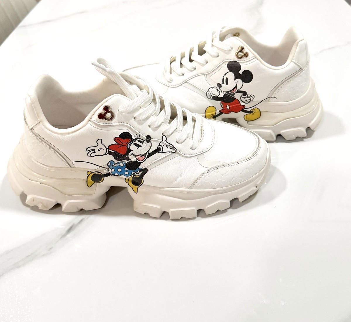 ALDO Women Disney Mickey Mouse Minnie Mouse White Lace Up