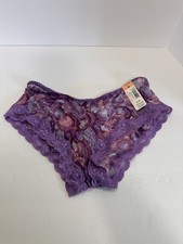 Vintage Delicates Sheer Purple/pink Briefs Size 6 floral fantasy