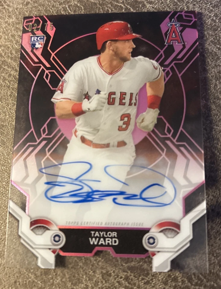 2019 Topps High Tek Taylor Ward Rookie RC Pink Auto 2/75 Los Angeles Angels🔥 - Image 2 of 4